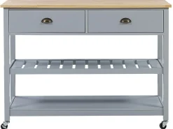 Beliani Tarjoiluvaunu 2 Laatikkoa Vaalea Puu/Harmaa Navarino Best Sale