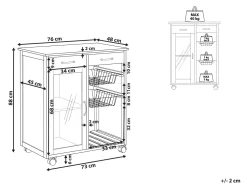 Beliani Tarjoiluvaunu 2 Laatikkoa Kaappi Vaalea Puu/Valkoinen Boves Clearance