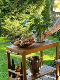 Beliani Tarjoiluvaunu Akaasia Vaalea Puu Sassari Cheap