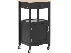 Beliani Tarjoiluvaunu Laatikko Kaappi Vaalea Puu/Musta Siena Online