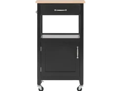Beliani Tarjoiluvaunu Laatikko Kaappi Vaalea Puu/Musta Siena Online