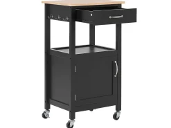 Beliani Tarjoiluvaunu Laatikko Kaappi Vaalea Puu/Musta Siena Online