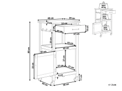 Beliani Tarjoiluvaunu Laatikko Kaappi Vaalea Puu/Musta Siena Online