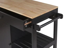 Beliani Tarjoiluvaunu Laatikko Kaappi Vaalea Puu/Musta Trapani Online