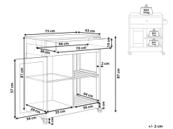 Beliani Tarjoiluvaunu Laatikko Kaappi Vaalea Puu/Musta Trapani Online