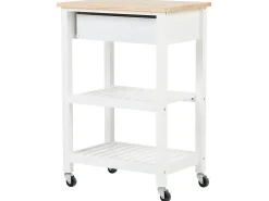 Beliani Tarjoiluvaunu Laatikko Vaalea Puu/Valkoinen Hiuma Cheap