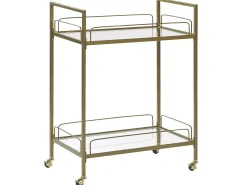 Beliani Tarjoiluvaunu Lasitasolla Metalli Kulta Veneta Store