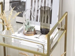 Beliani Tarjoiluvaunu Lasitasolla Metalli Kulta Veneta Store