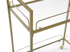 Beliani Tarjoiluvaunu Lasitasolla Metalli Kulta Veneta Store