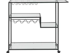Beliani Tarjoiluvaunu Lasitasolla Rauta Musta Marcola Shop
