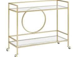 Beliani Tarjoiluvaunu Lasitasolla Rauta Kulta Kerry Store