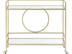 Beliani Tarjoiluvaunu Lasitasolla Rauta Kulta Kerry Store