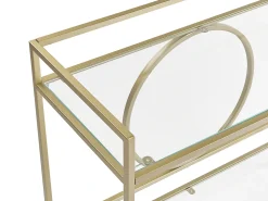 Beliani Tarjoiluvaunu Lasitasolla Rauta Kulta Kerry Store