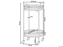 Beliani Tarjoiluvaunu Peililasitasolla Rauta Kulta Farley Clearance