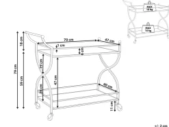 Beliani Tarjoiluvaunu Peililasitasolla Rauta Kulta Larino Best