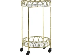 Beliani Tarjoiluvaunu Terrazzo Kuvio Valkoinen/Kulta Shafter Discount