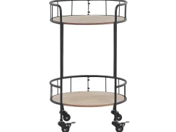 Beliani Tarjoiluvaunu Vaalea Puu/Musta Hiko Flash Sale