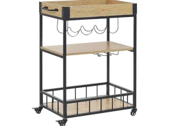 Beliani Tarjoiluvaunu Vaalea Puu/Musta Hullet Best Sale