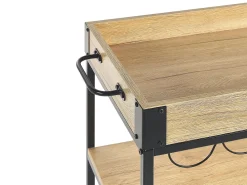 Beliani Tarjoiluvaunu Vaalea Puu/Musta Hullet Best Sale