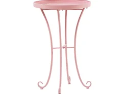 Beliani Terassipoyta Metalli Vaaleanpunainen 40 Cm Cavinia Online
