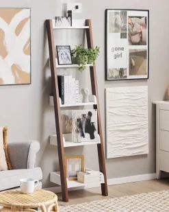 Beliani Tikashylly 5 Hyllya Tumma Puu/Valkoinen Mobile Duo Sale