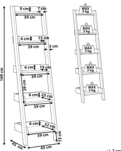 Beliani Tikashylly 5 Hyllya Tumma Puu Mobile Duo Fashion
