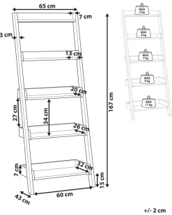 Beliani Tikashylly 5 Hyllya Tumma Puu Mobile Trio New