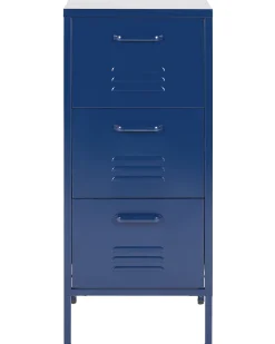 Beliani Toimistokaappi Teras 3 Laatikkoa Laivastonsininen Wostok New