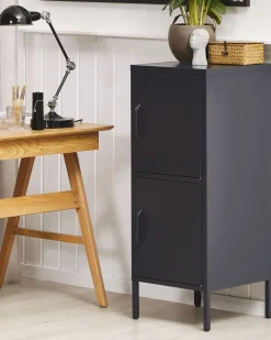 Beliani Toimistokaappi Teras 2 Ovea Musta Huron New
