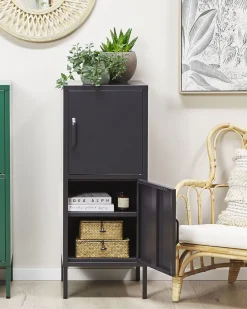 Beliani Toimistokaappi Teras 2 Ovea Musta Huron New