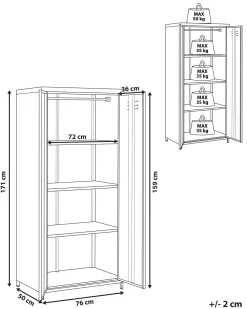 Beliani Toimistokaappi Teras 2 Ovea Musta Varna Hot