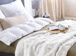 Beliani Torkkupeitto Kangas Luonnonvalkoinen 200 X 220 Cm Chaab Fashion