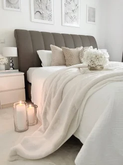 Beliani Torkkupeitto Kangas Luonnonvalkoinen 200 X 220 Cm Chaab Fashion