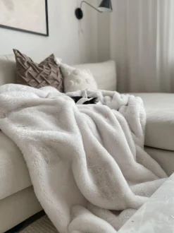 Beliani Torkkupeitto Kangas Luonnonvalkoinen 200 X 220 Cm Chaab Fashion