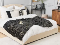 Beliani Torkkupeitto Kangas Musta 130 X 180 Cm Godavari Cheap