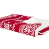 Beliani Torkkupeitto Kangas Punainen/Valkoinen 150 X 200 Cm Vantaa Fashion