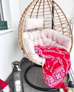 Beliani Torkkupeitto Kangas Punainen/Valkoinen 150 X 200 Cm Vantaa Fashion