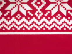 Beliani Torkkupeitto Kangas Punainen/Valkoinen 150 X 200 Cm Vantaa Fashion