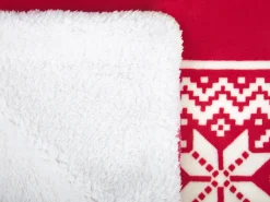 Beliani Torkkupeitto Kangas Punainen/Valkoinen 150 X 200 Cm Vantaa Fashion