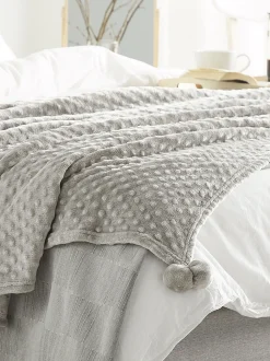 Beliani Torkkupeitto Kangas Vaaleanharmaa 200 X 220 Cm Samur Shop