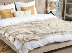 Beliani Torkkupeitto Puuvilla Beige 130 X 170 Cm Yarseli Best Sale