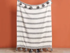 Beliani Torkkupeitto Puuvilla Beige/Harmaa 130 X 170 Cm Cayir Best