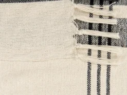 Beliani Torkkupeitto Puuvilla Luonnonvalkoinen/Musta 130 X 170 Cm Yuvali Outlet