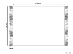 Beliani Torkkupeitto Puuvilla Luonnonvalkoinen/Musta 130 X 170 Cm Yuvali Outlet