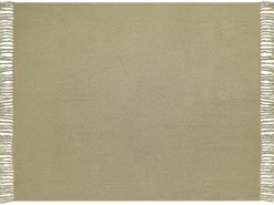 Beliani Torkkupeitto Puuvilla Oliivinvihrea 125 X 150 Cm Yarsa Flash Sale