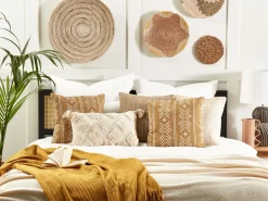 Beliani Torkkupeitto Puuvilla Sinapinkeltainen 125 X 150 Cm Yarsa Hot