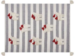 Beliani Torkkupeitto Puuvilla Valkoinen/Harmaa 125 X 150 Cm Namtar Flash Sale