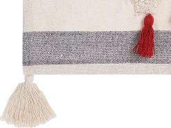 Beliani Torkkupeitto Puuvilla Valkoinen/Harmaa 125 X 150 Cm Namtar Flash Sale