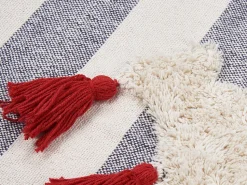 Beliani Torkkupeitto Puuvilla Valkoinen/Harmaa 125 X 150 Cm Namtar Flash Sale