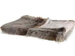 Beliani Torkkupeitto Ruskea/Valkoinen 180 X 220 Cm Asdad New